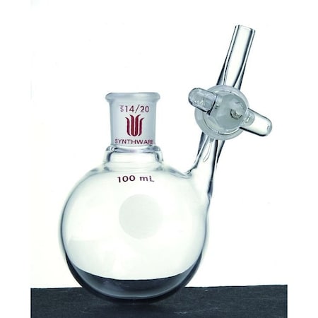 FLASK, REACTION, WITH GLASS STOPCOCK, 19/22, 100mL.